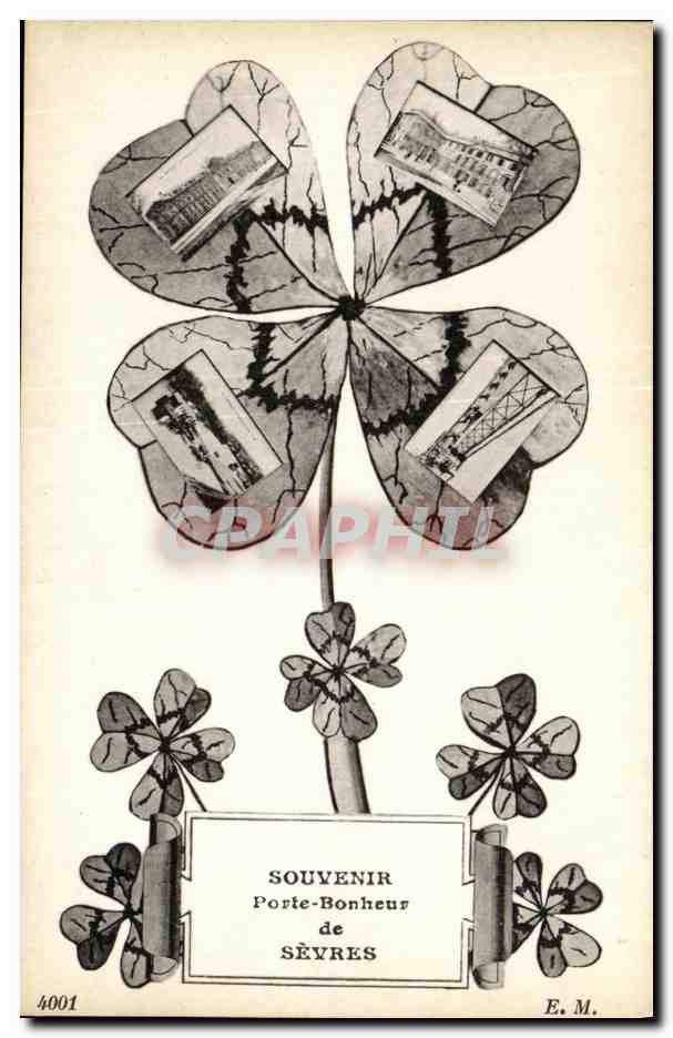 CPA Souvenir Porte Bonheur de Sevres Trefle 