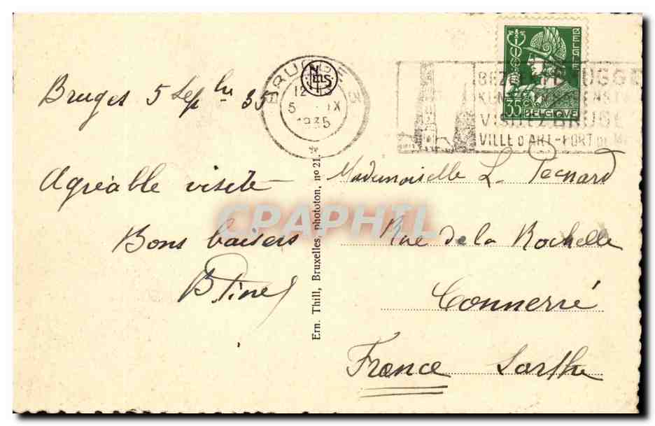 CPA Bruges Derriere Gruuthuse Types brugeois Folklore  — Back