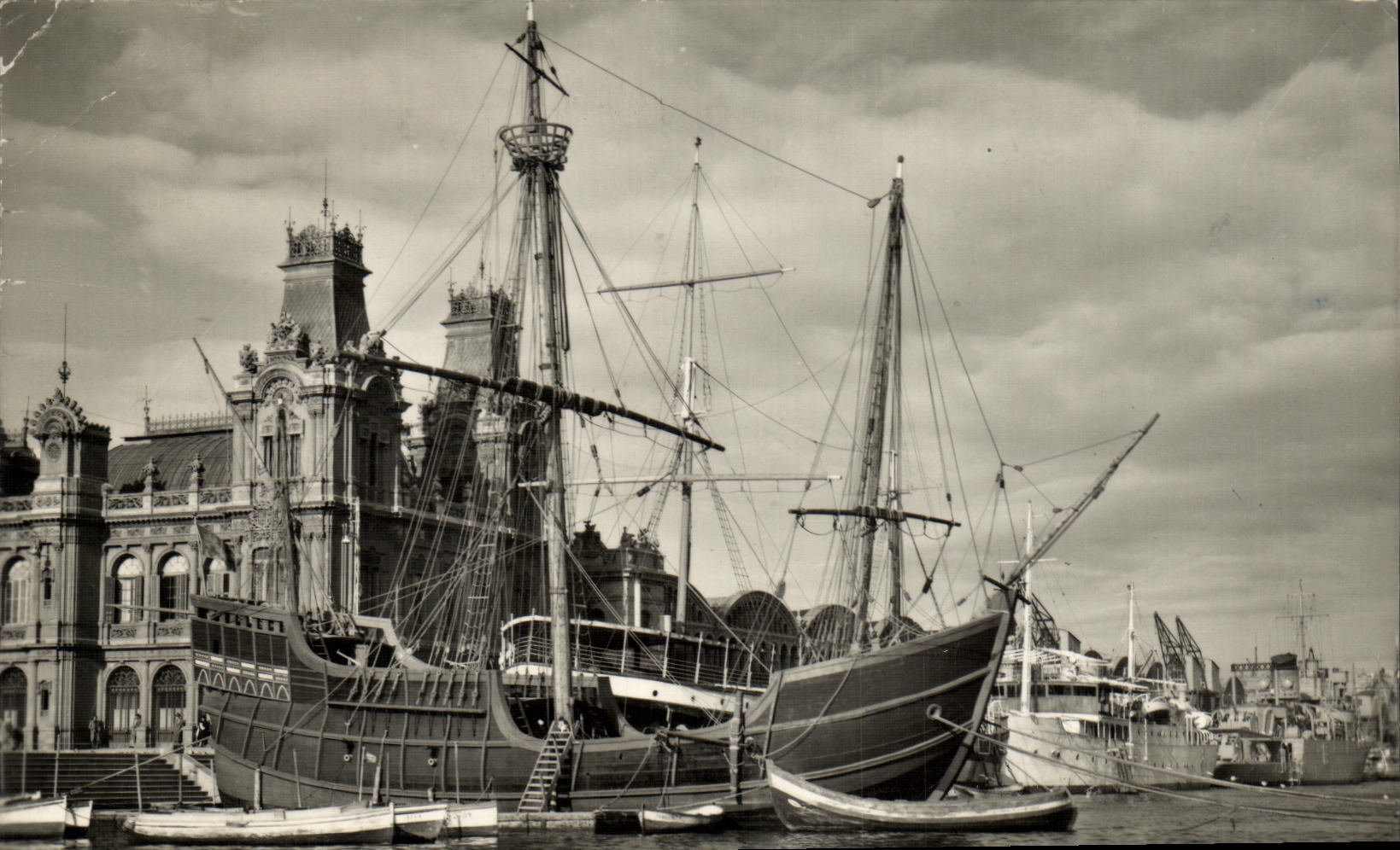 CPA Barcelona Serie Puerto Carabela Santa Maria