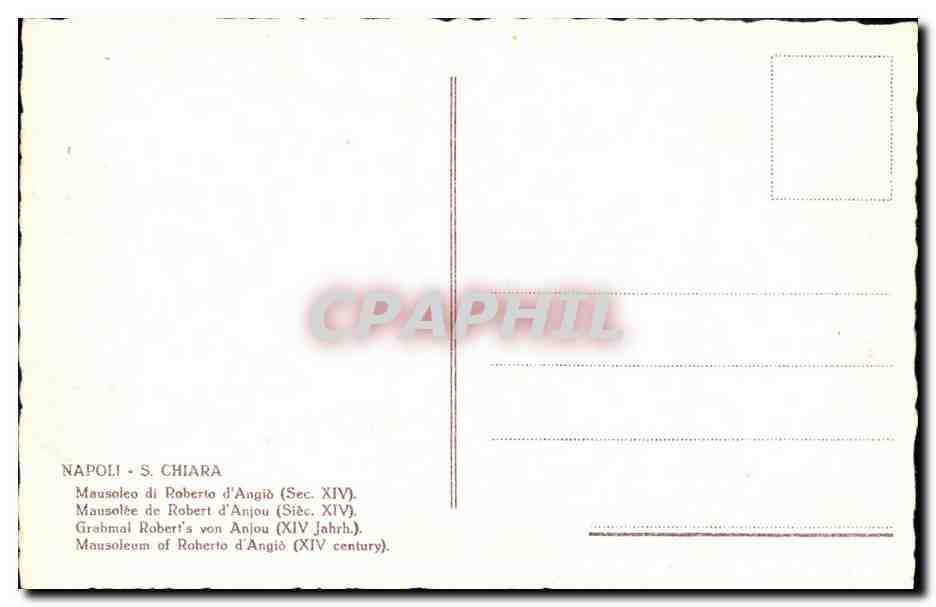 CPA Napoli S Chiara Mausoleo di Roberto d Angio — Rückseite