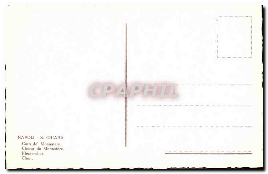 CPA Napoli S Chiara Choeur du monastere — Rückseite