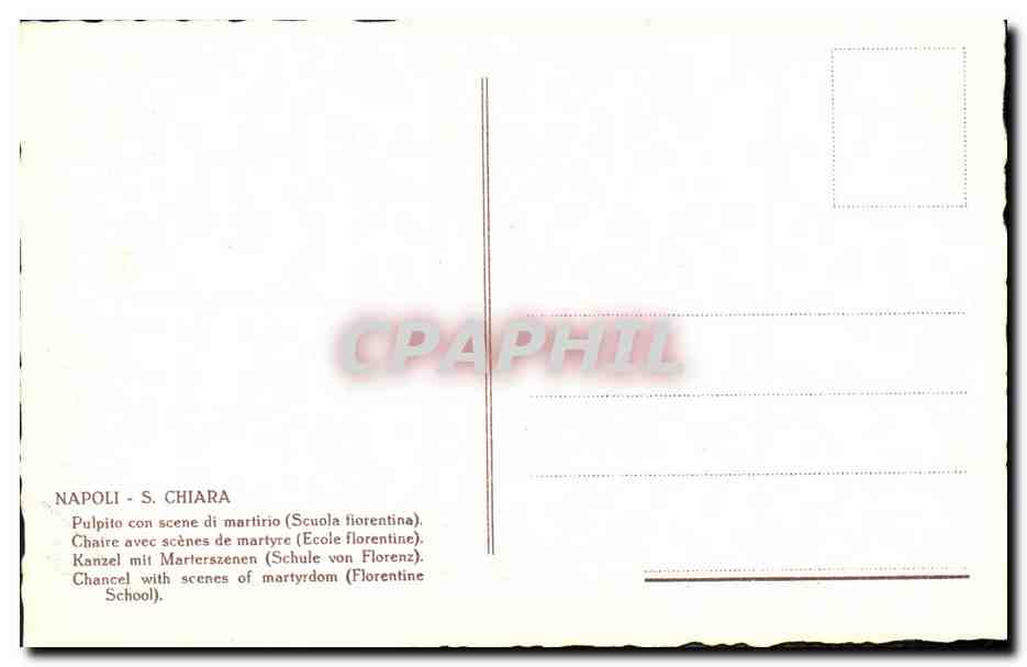 CPA Napoli S Chiara Chaire avec scene de martyre  — Rückseite