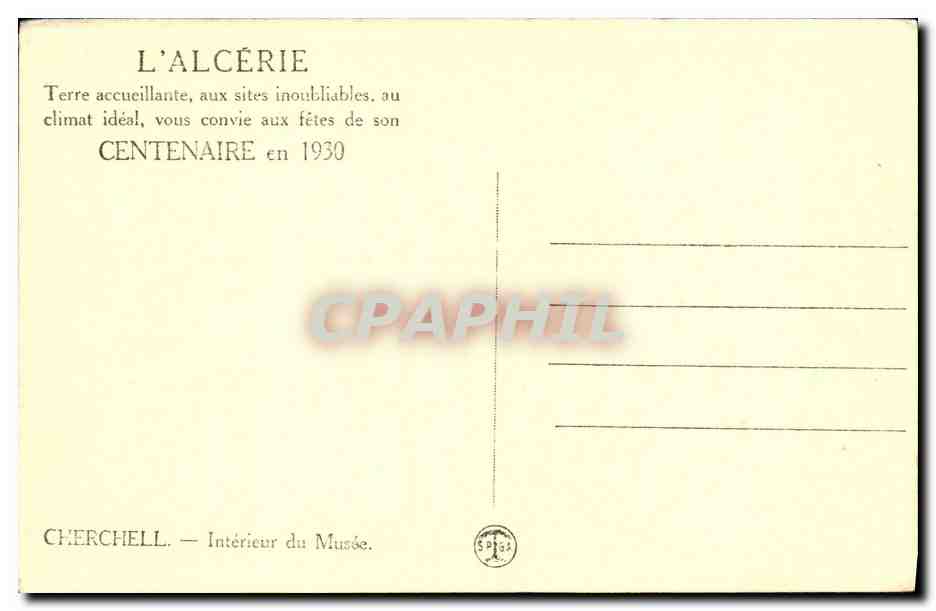 CPA Cherchell Interieur du musee — Rückseite