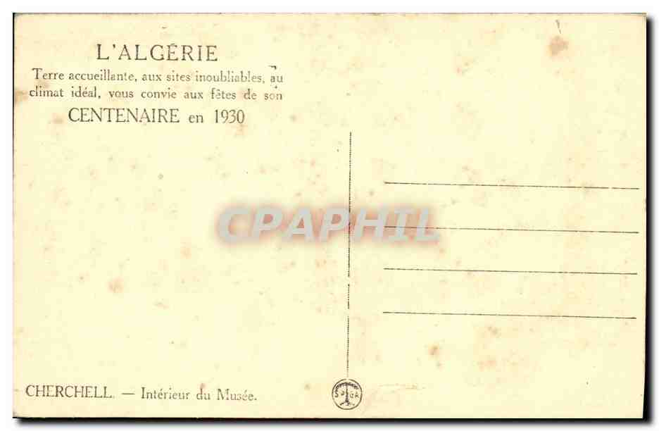 CPA Cherchell Interieur du musee — Verso