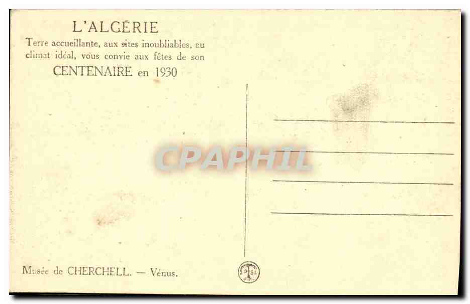 CPA Musee de Cherchell Venus — Verso