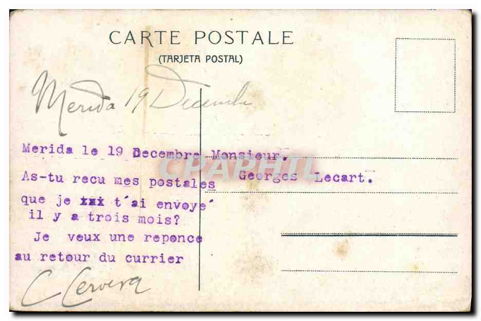 CPA La Casa de Don Luis en Lerma Mexique  — Verso