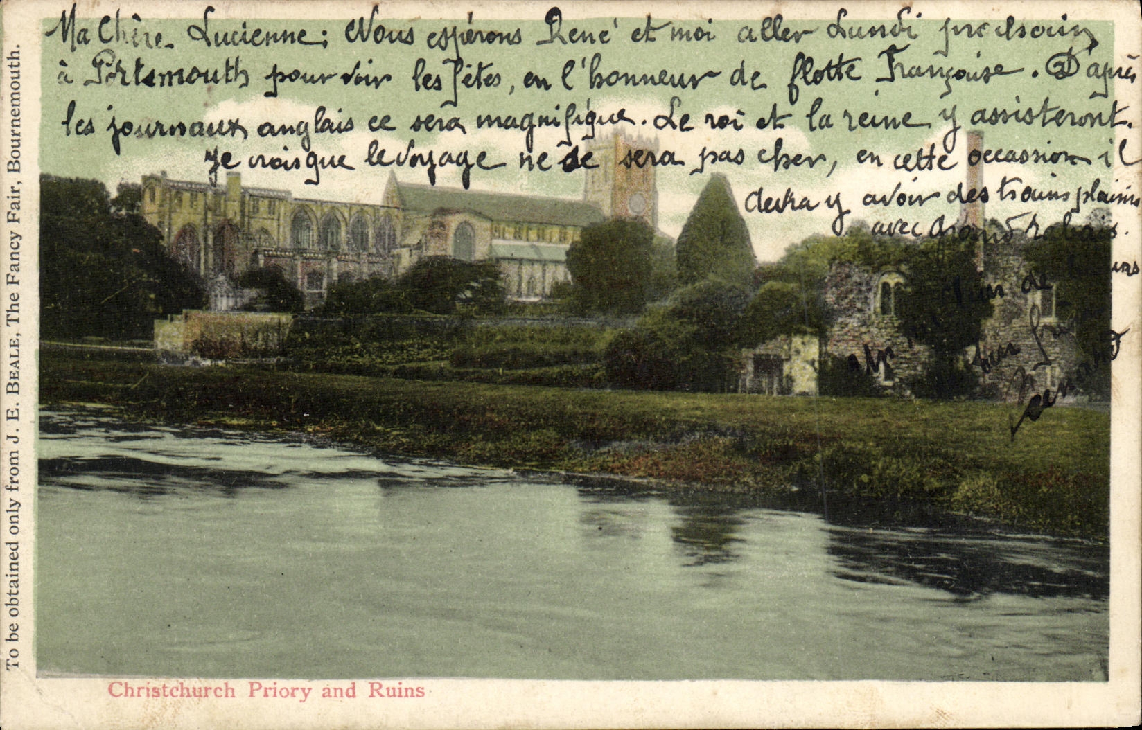 CPA Bournemouth Christchurch priory and ruins 