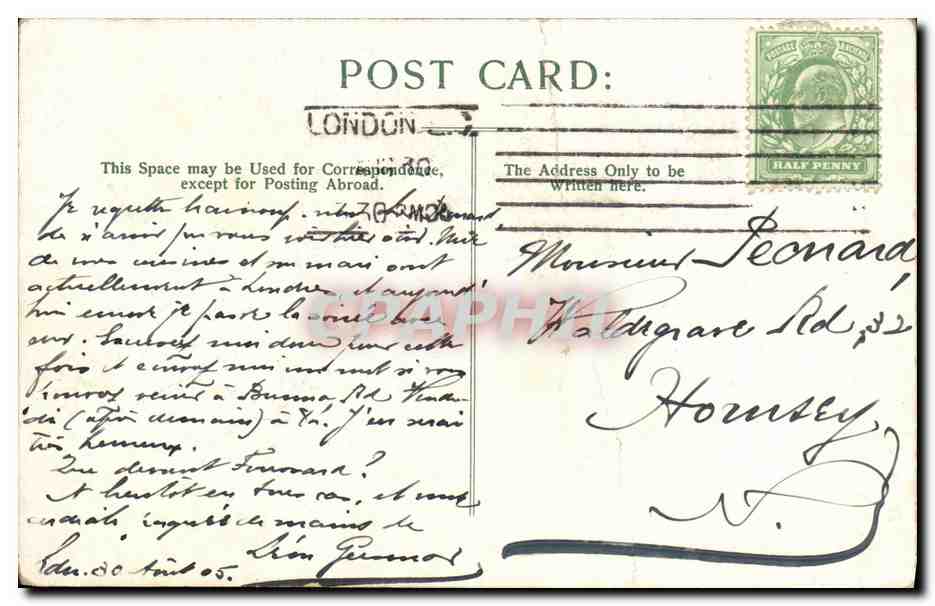 CPA The Mansion House Poultry London  — Rückseite