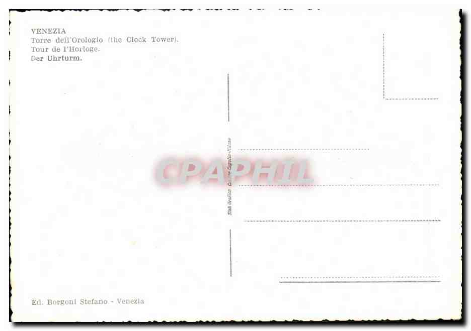 CPA Veneria Tarre Dell Orologio — Verso