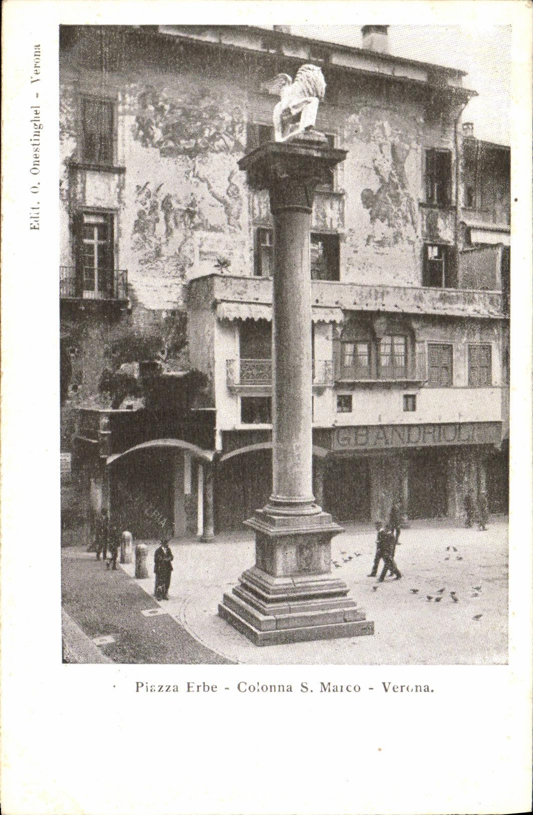 CPA Verona Piazza Erbe Colonna S Marco