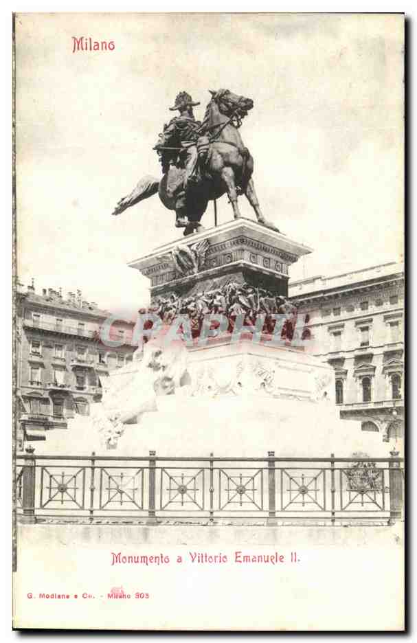 CPA Milano monumento a Vittorio Emanuele II