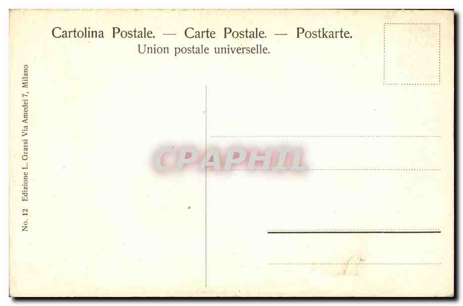 CPA Milano Monumento a Vittorio Emanuele — Verso