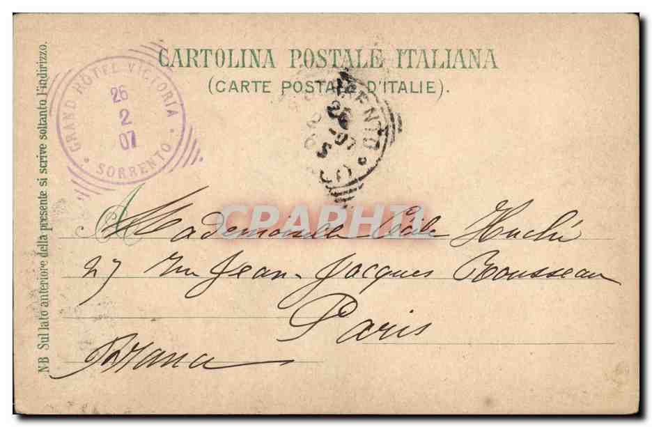 CPA Strada Krupp Capri — Rückseite