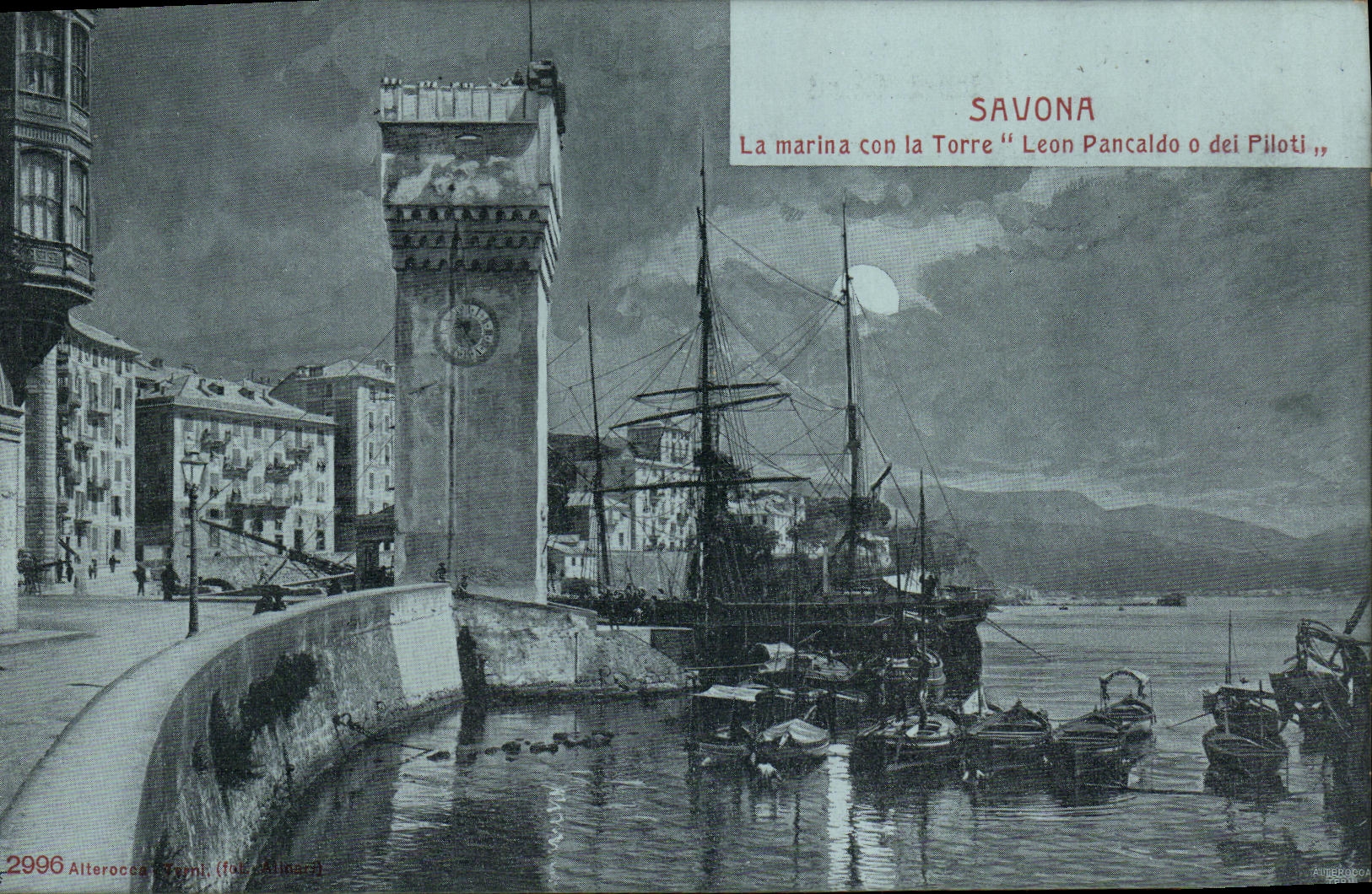 CPA Savona La Marina con la Torre Leon Pancaldo d dei Pilloti Bateaux