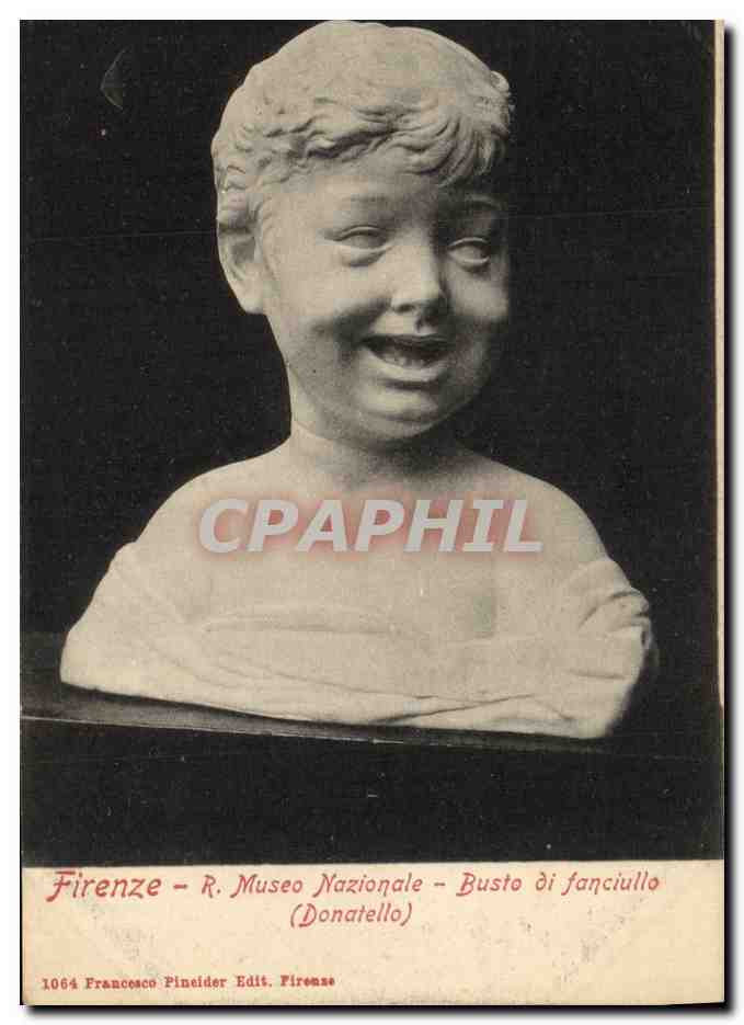 CPA Firenze R Museo Nazionale Busto di fanciullo Donatello