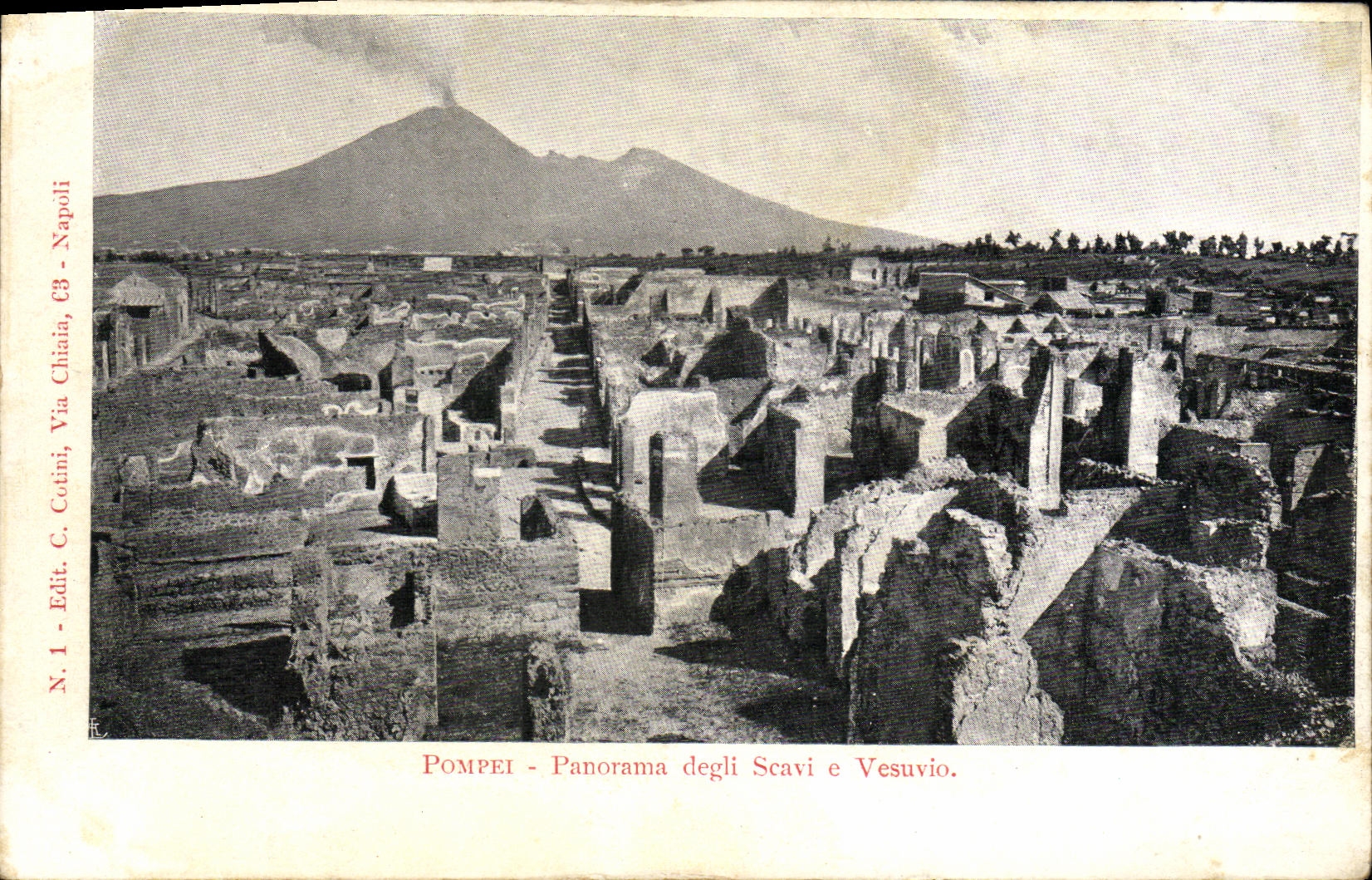 CPA Pompei Panorama degli Scavi e Vesuvio