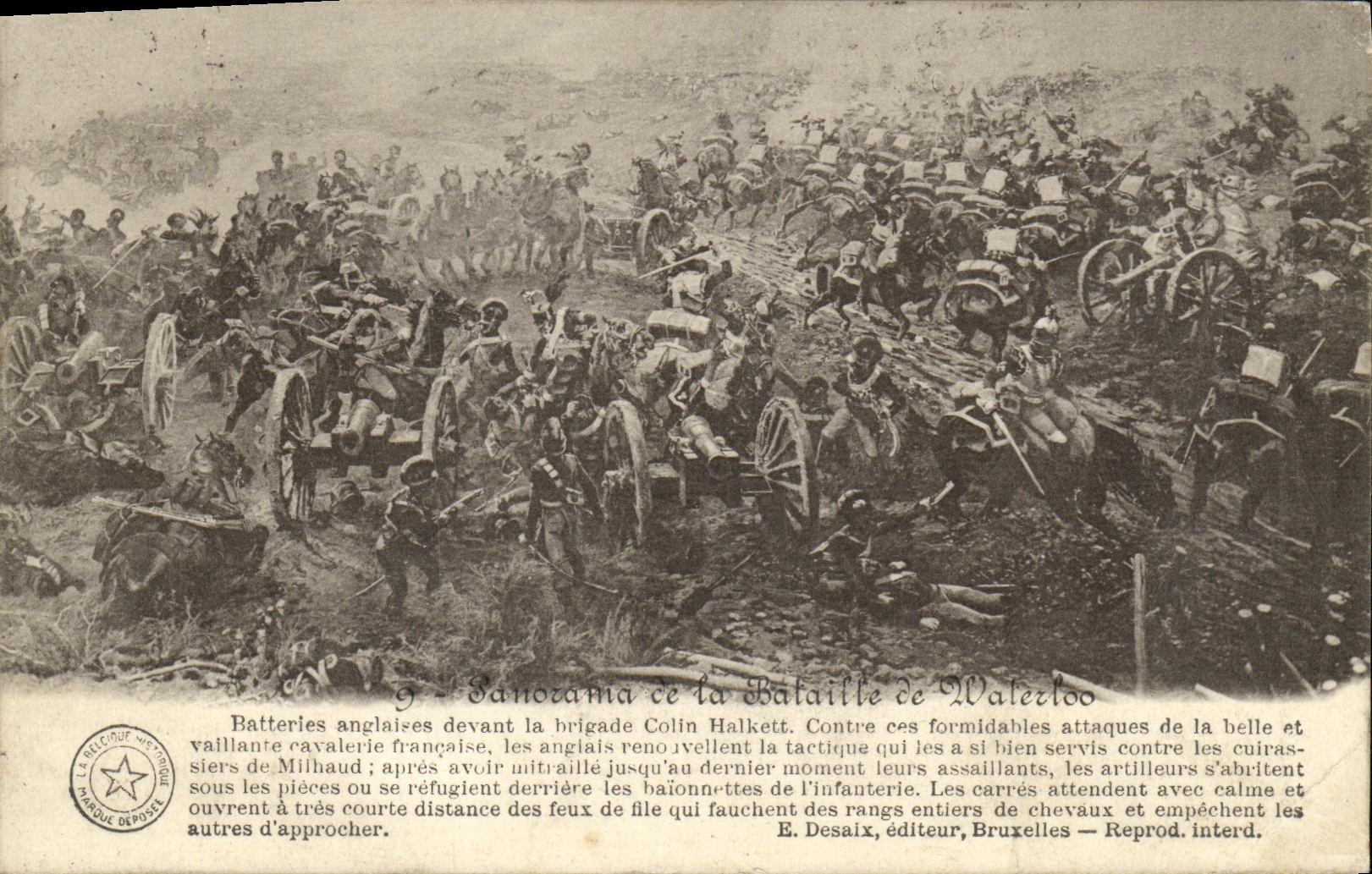 CPA Panorama de la bataille de Waterloo