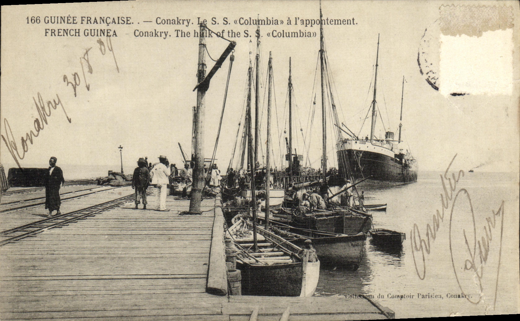 CPA French Guinea Conakry The hulk of the S S Columbia