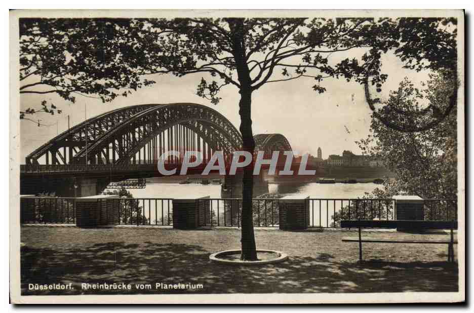 CPA Düsseldorf Rheinbrucke vom Planetarium