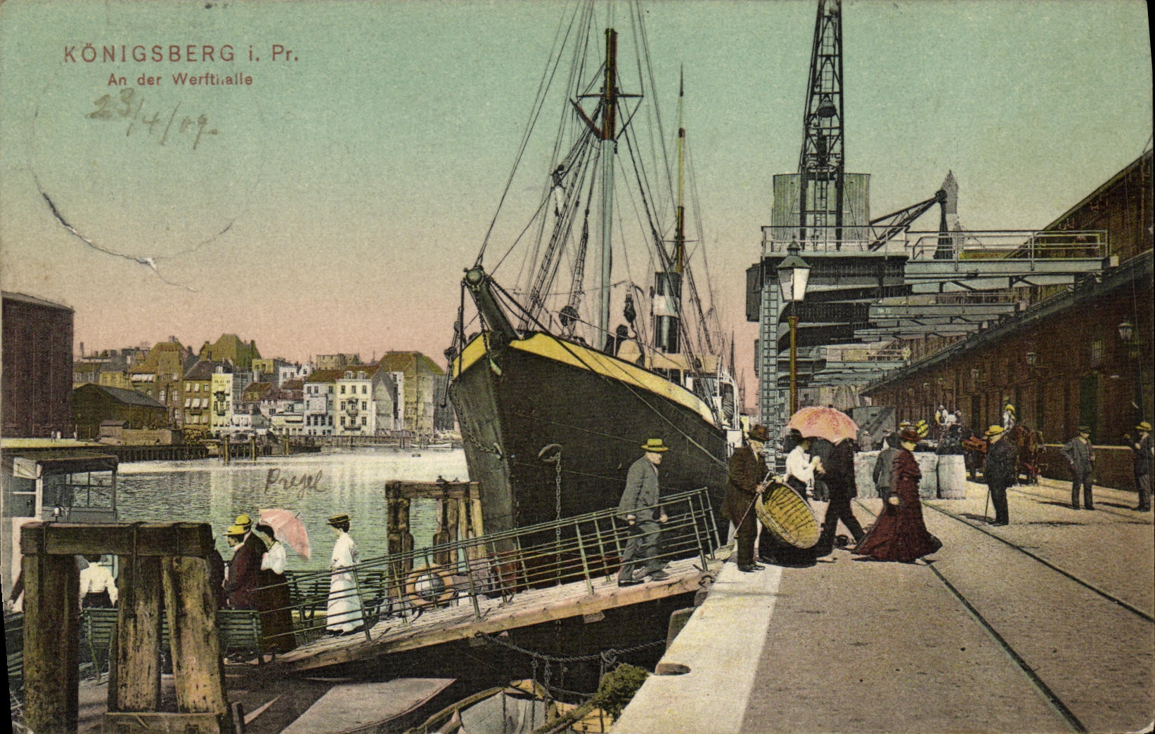 CPA Königsberg An der Werfthalle Bateau Russie Russia