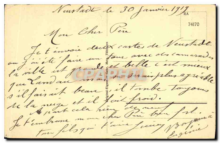 Neustadt a. d. Haardt — Partie aus der Hauptstraße — éditeur non identifié — Achterkant