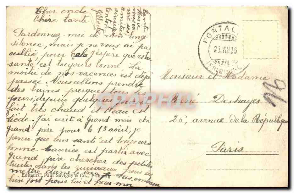 CPA Portalban Vue generale et port — Rückseite