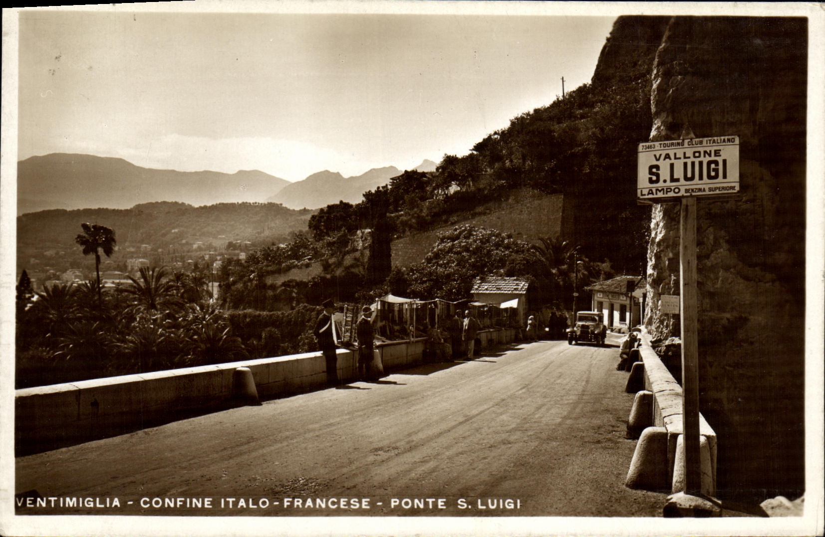 CPA Ventimiglia Confine Italo Francese Ponte s Luigi