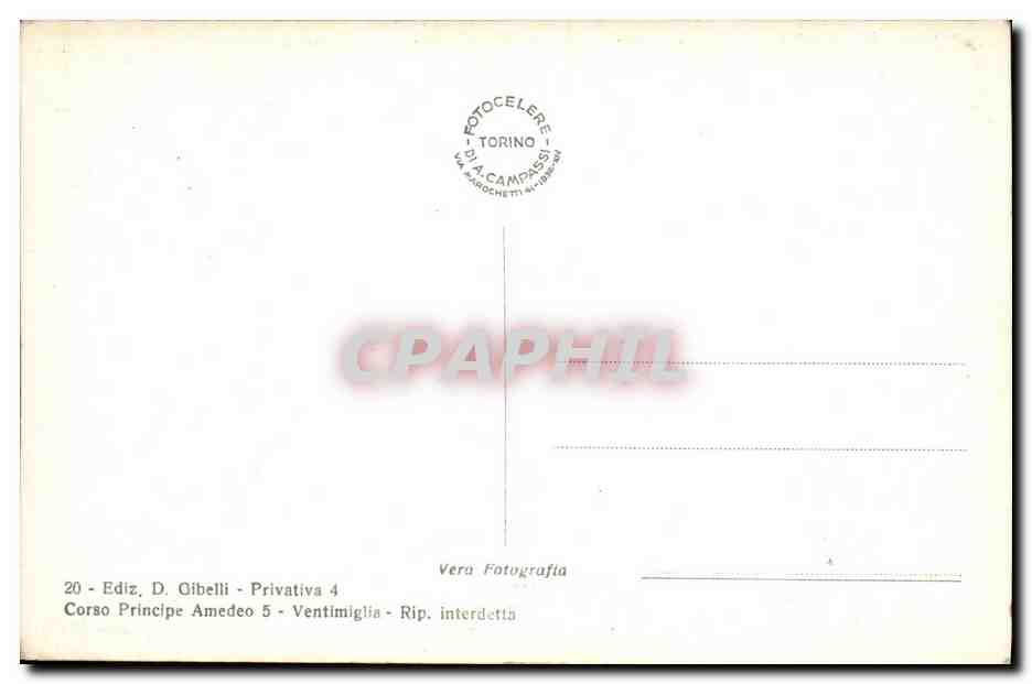 CPA Ventimiglia Confine Italo Francese Ponte s Luigi — Rückseite