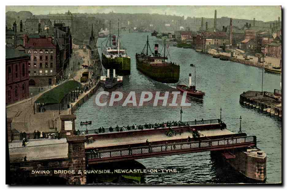 CPA Swing Bridge Quayside Newcastle on Tyne Bateaux 