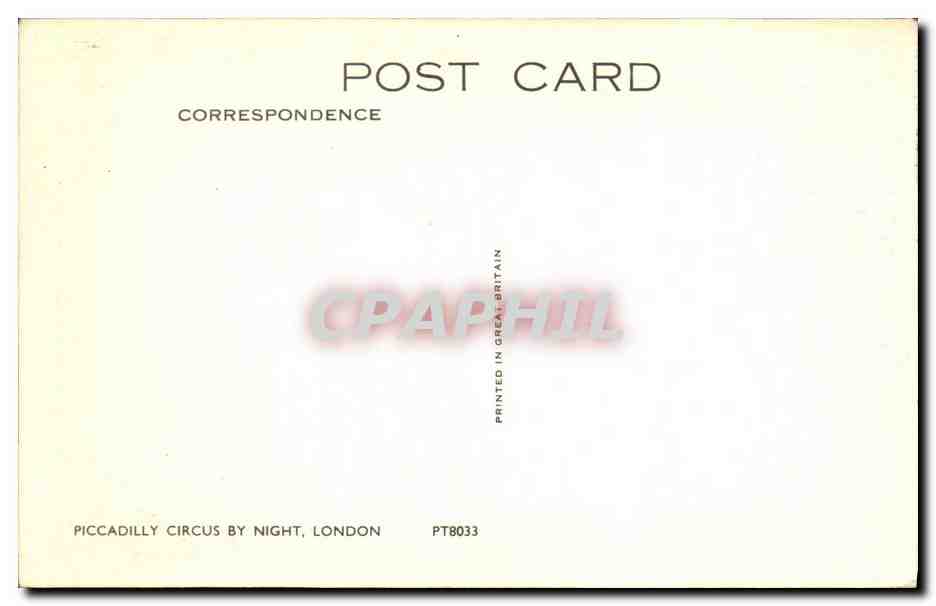 CPM Piccadilly Circus by Night London — Verso