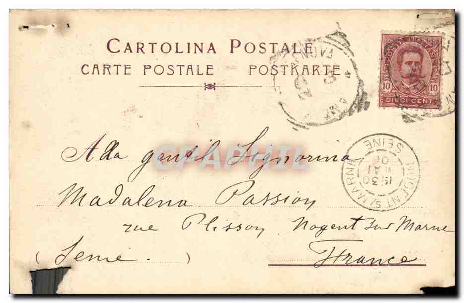 CPA Como Il porto Vecchio  — Rückseite