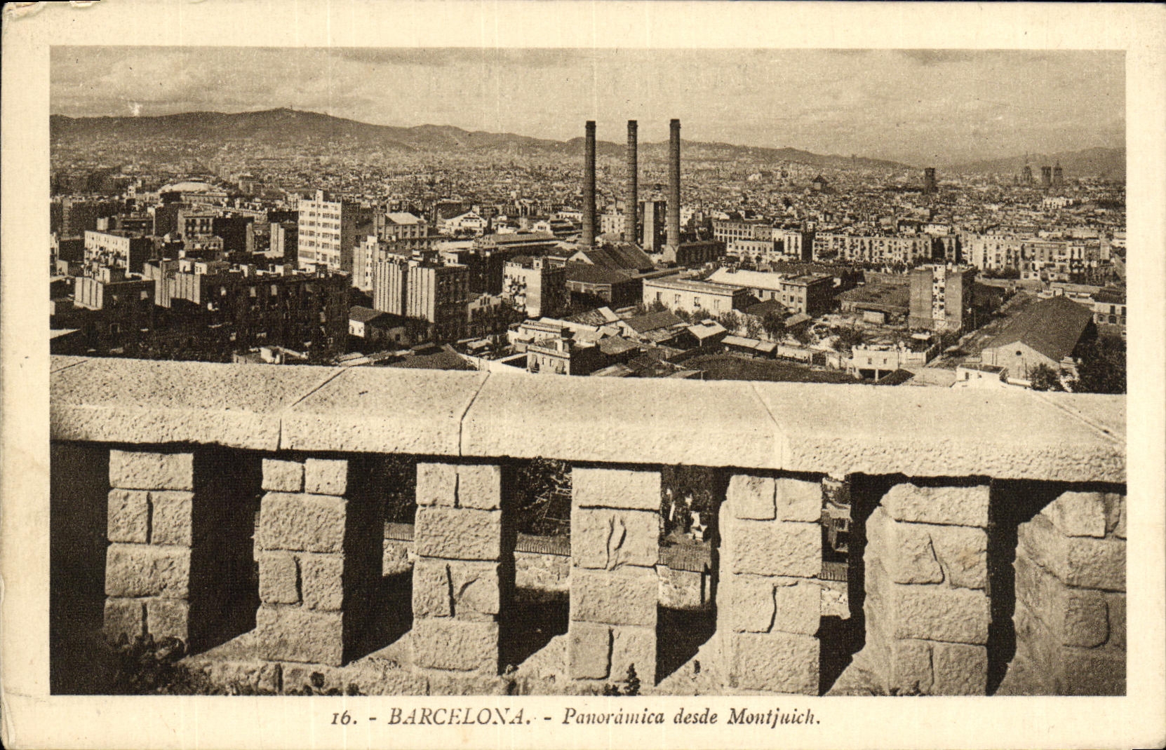 CPA Barcelona Panoramica desde Montjuich