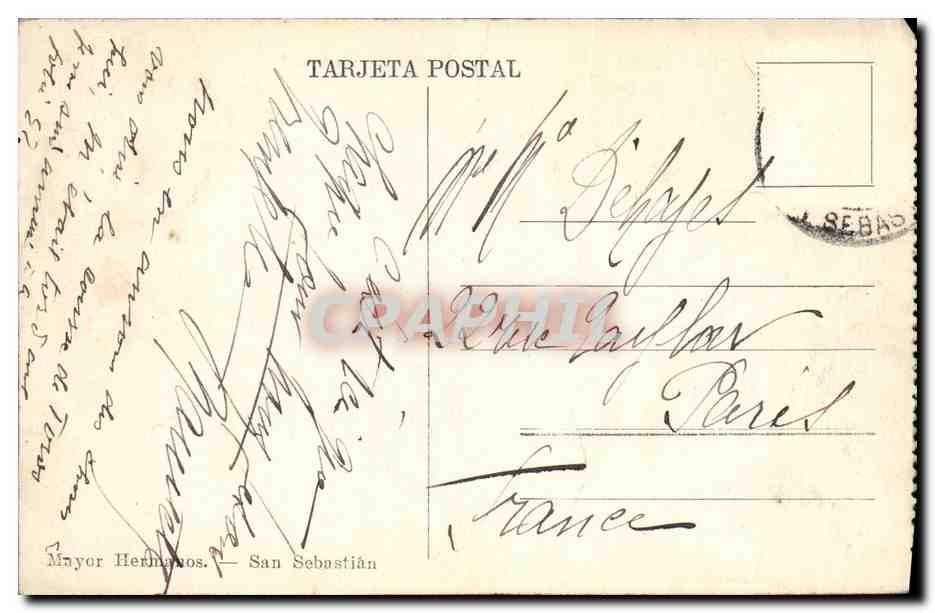 CPA San Sebastián Balnerio La Perla del Oceano — Verso