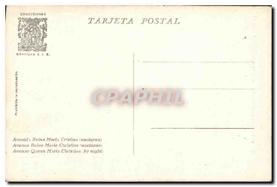 CPA Exposición Internacional de Barcelona 1929 — Rückseite