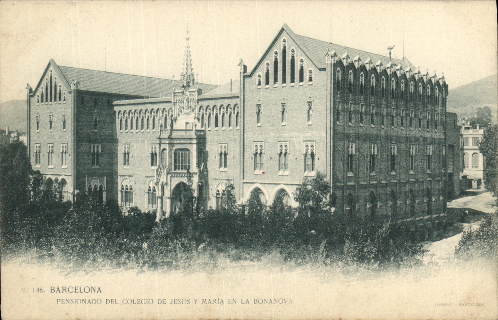 CPA Barcelona Pensionado del Colegio de Jesus y Maria en La Bonanova