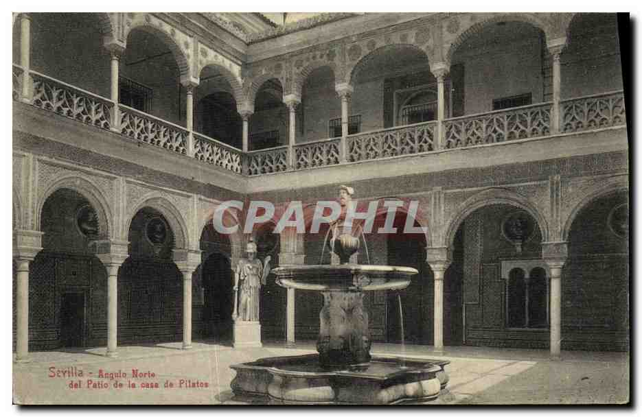 CPA Sevilla Angulo Norte del Patio de la casa de Pilatos