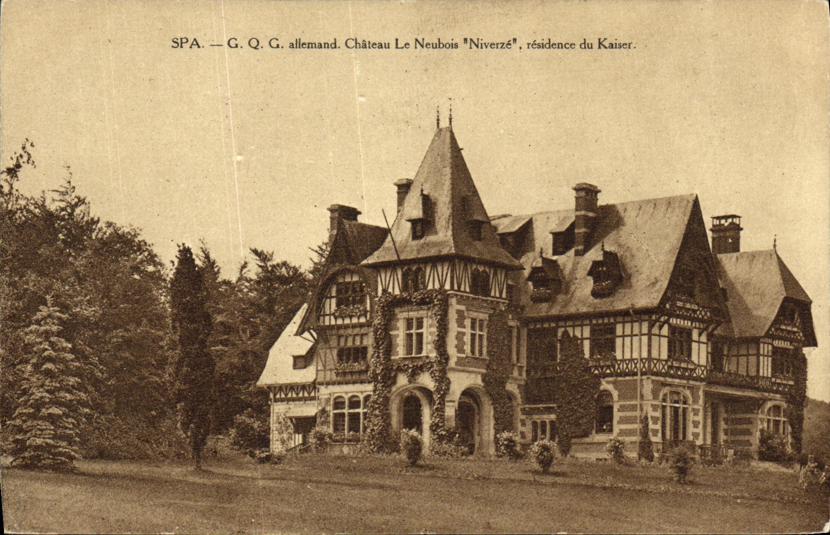 CPA SPA G Q G allemand Chateau Le Neubois Niverze Residence du kaiser Militaria 