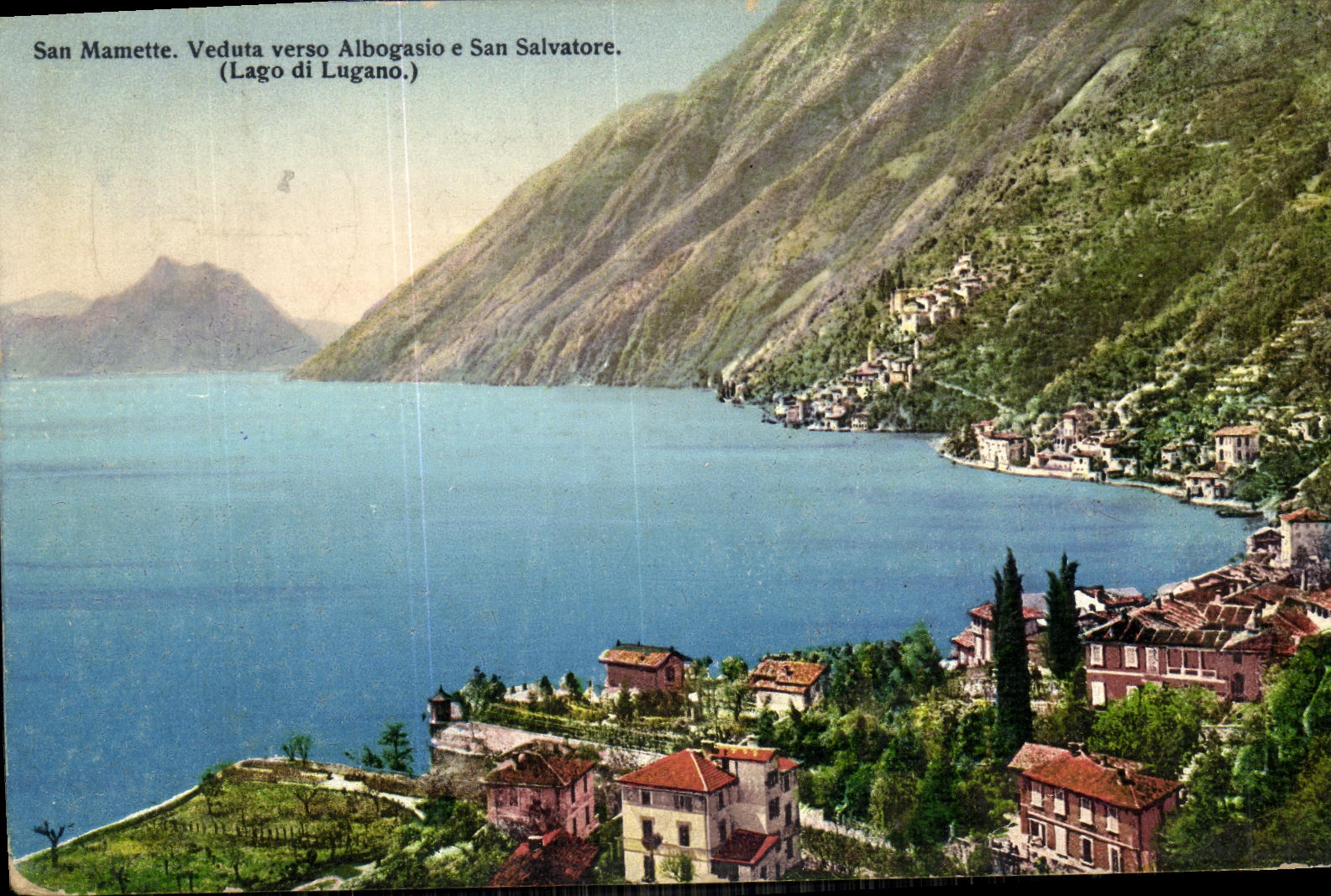 CPA San Mamette Veduta verso Albogasio e San Salvatore Lago di Lugano