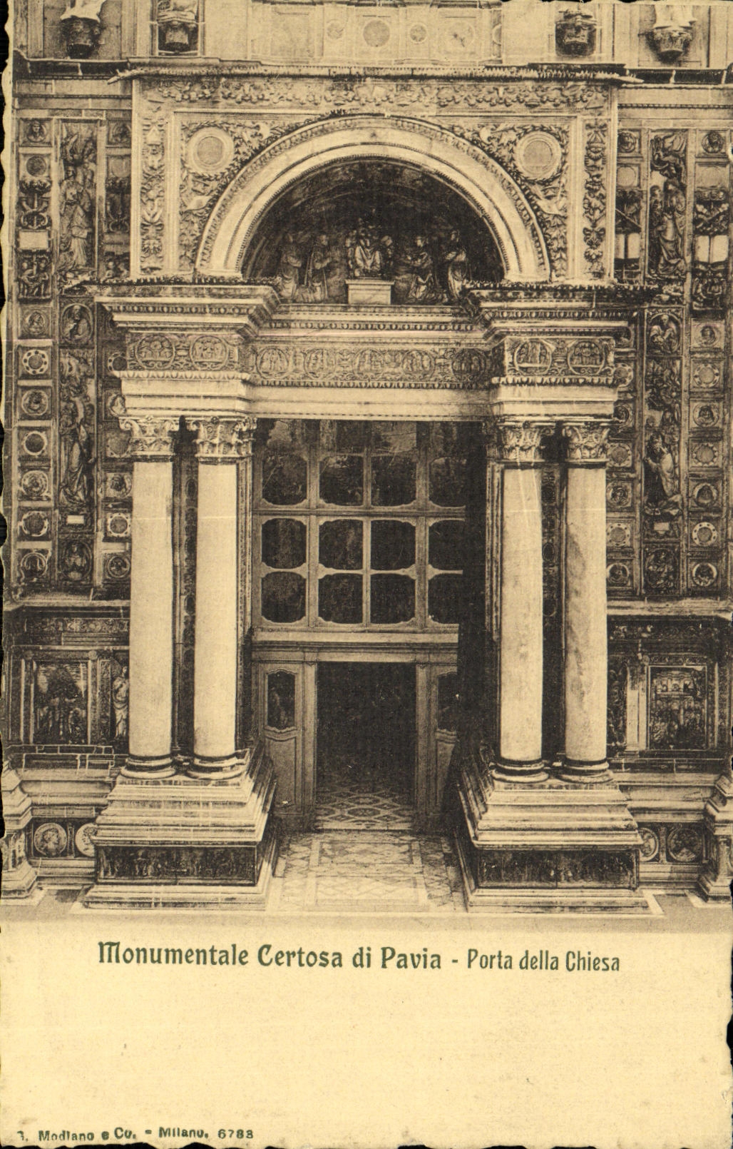 CPA Monumentale Certosa di Pavia Porta della Chiesa