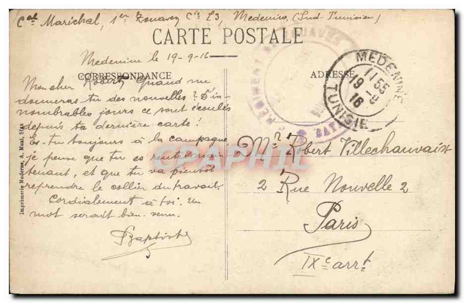 CPA Medenine Vue generale du Ksar — Rückseite