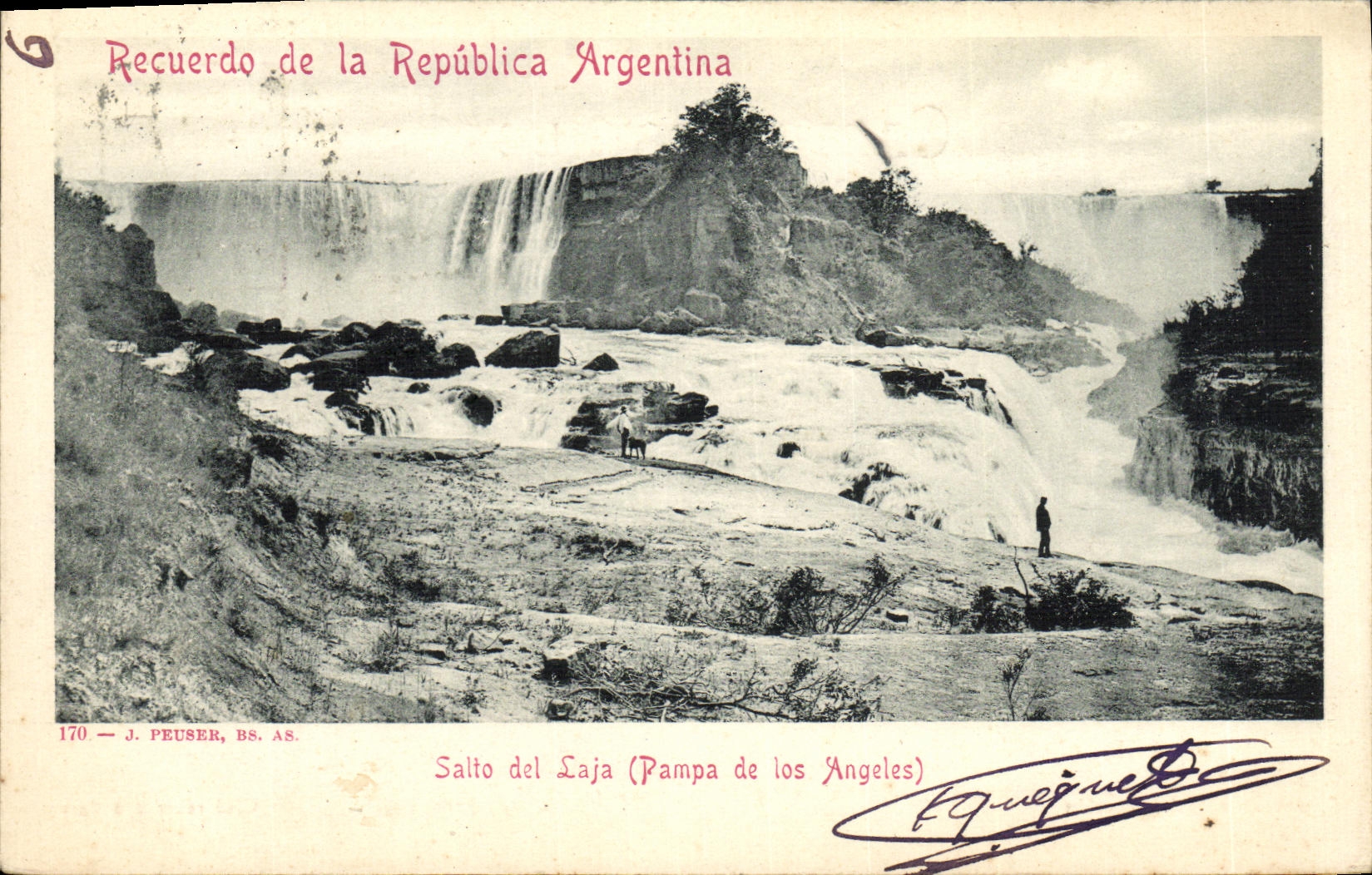 Salto del Laja (Pampa de los Angeles) — J. Peuser, BS. AS. — n° 170