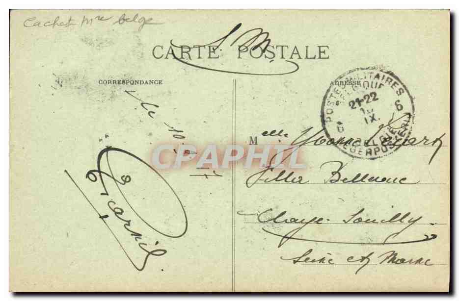 Oudecappelle (Bélgica) — El convento bombardeado — L. D. y phot. — Reverso