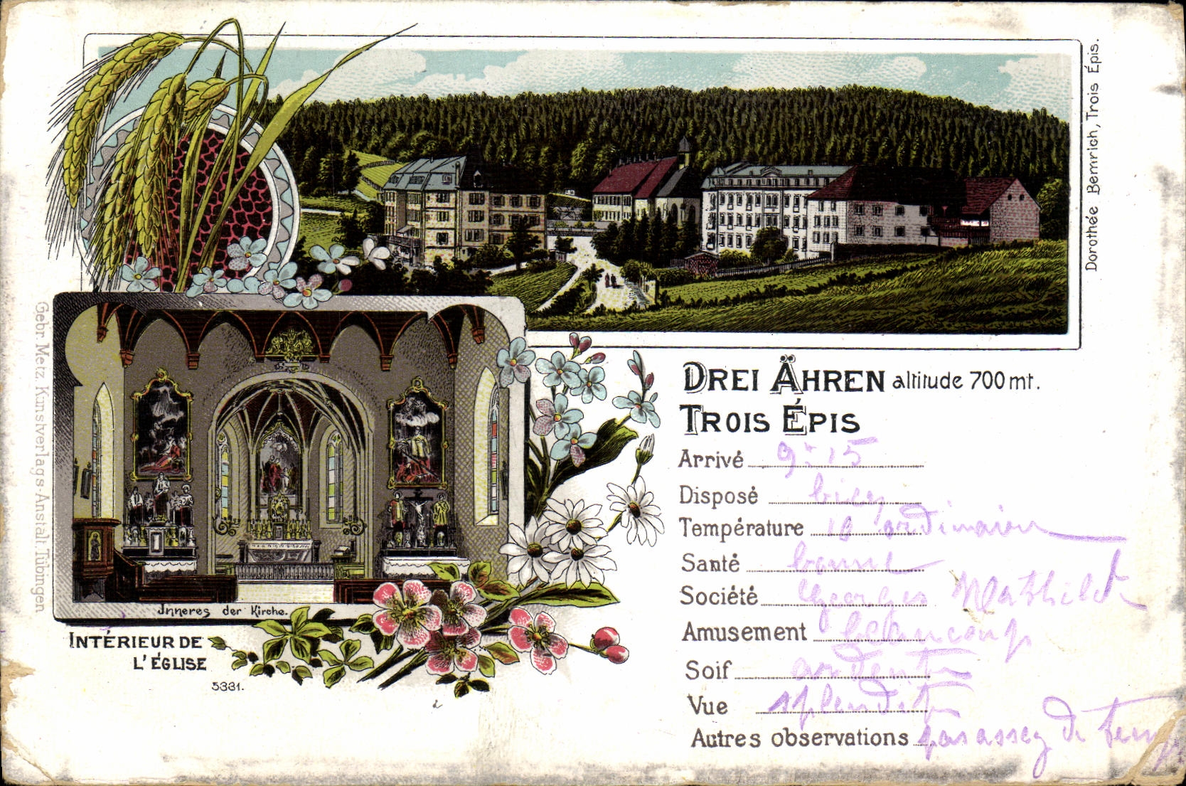 CPA Drei Ahren altitude Trois Epis