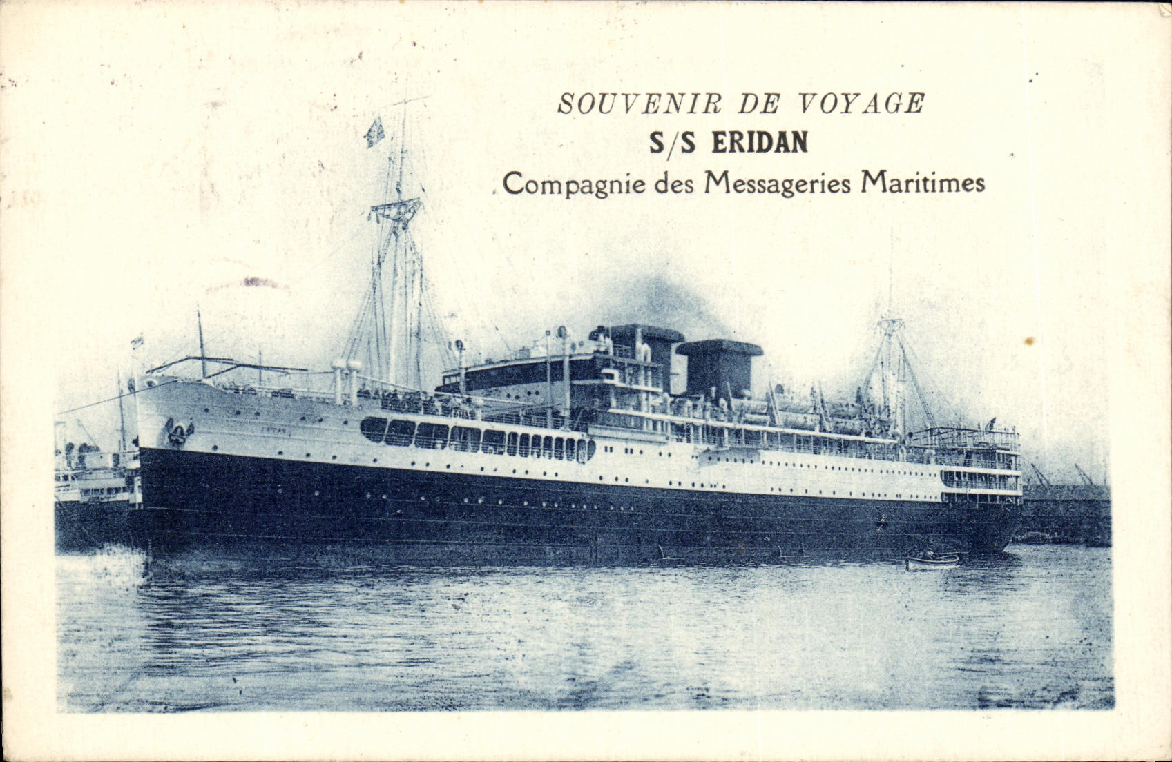 S/S ERIDAN — Compagnie des Messageries Maritimes — Souvenir de voyage