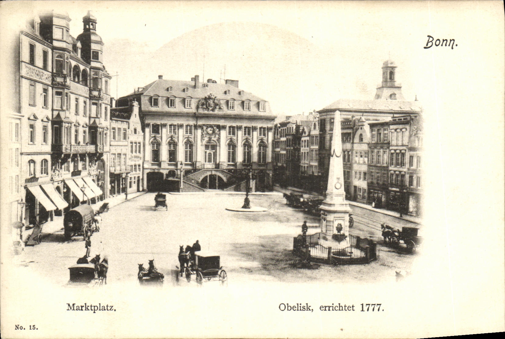 CPA Bonn Marktplatz Obelisk errichtet