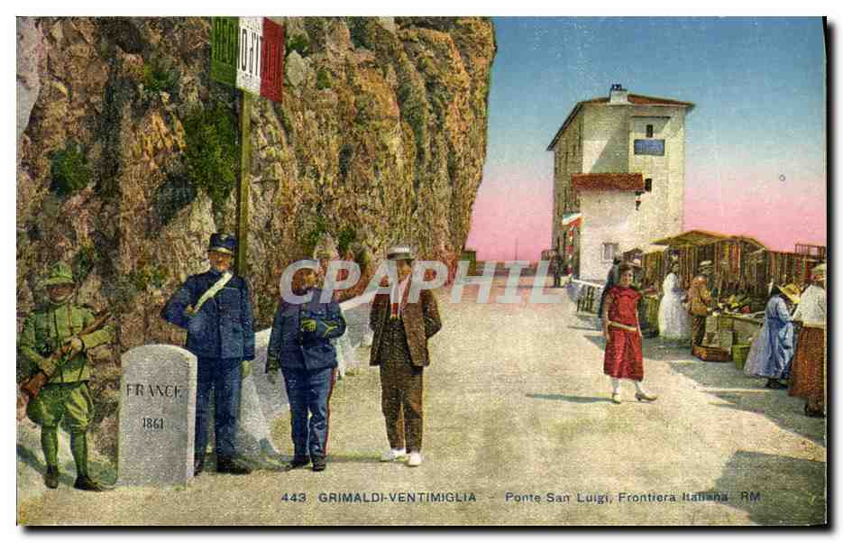 CPA Grimaldi Ventimiglia Ponte san Luigi Fontiera italiana