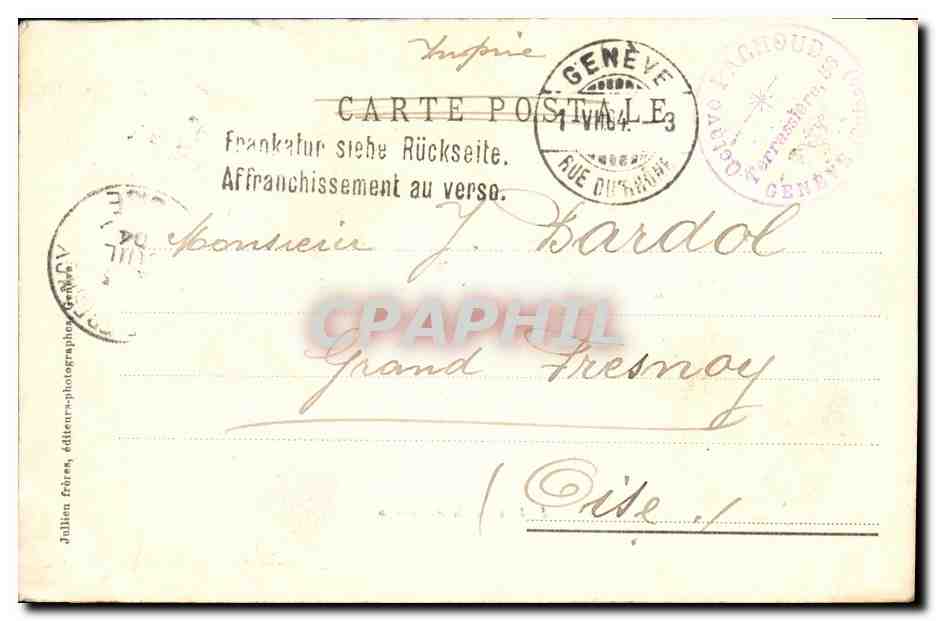 CPA L Automne Vaches Suisse — Rückseite