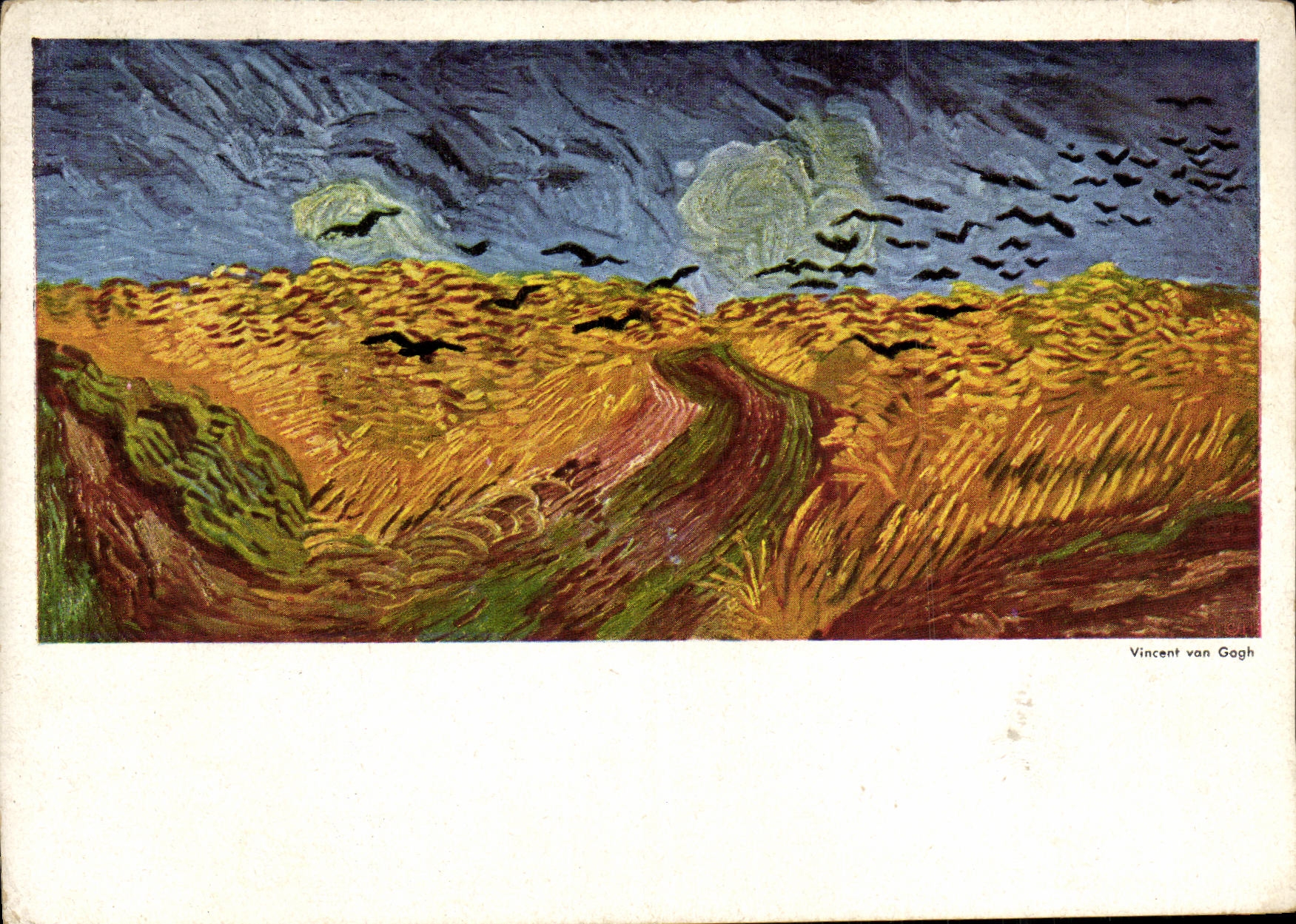Champ de blé sous ciel orageux — œuvre de Vincent van Gogh — édition Kornfeld, n°17