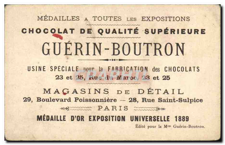 Chromo Chocolat Guerin Boutron Cuirassier 1810 1890 Militaria  — Verso