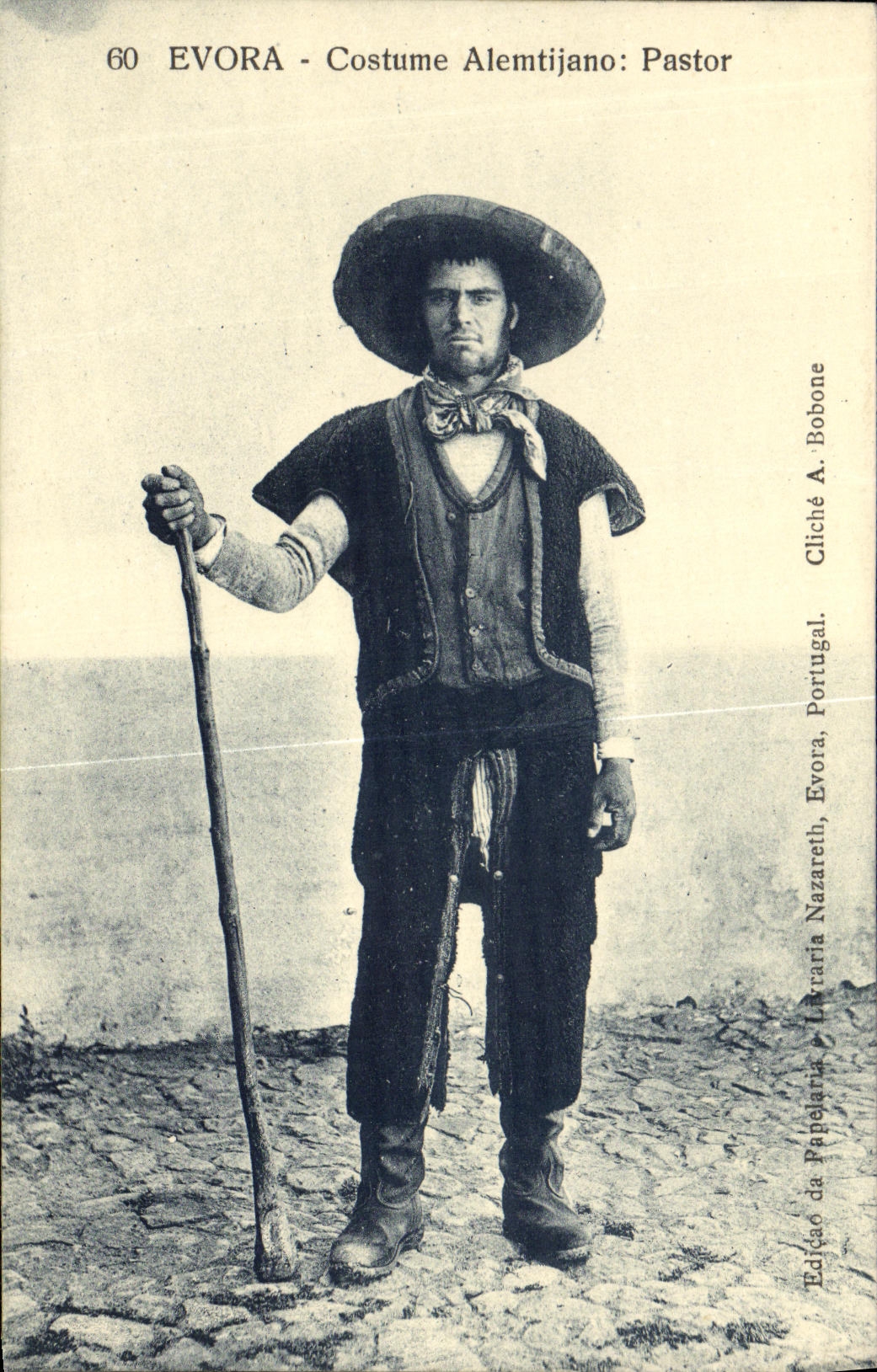 CPA Evora Costume Alemtijo Pastor Portugal Folklore 